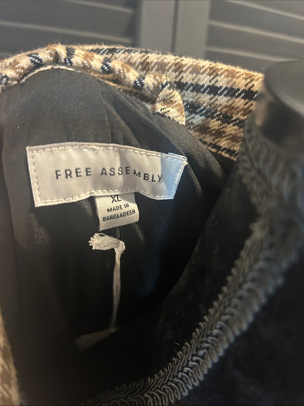 Women's Plaid Blazer in Black & Tan - Picture 2 of 10